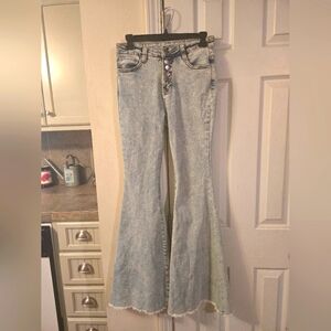 Entro Blue Flare Wide Leg Jeans